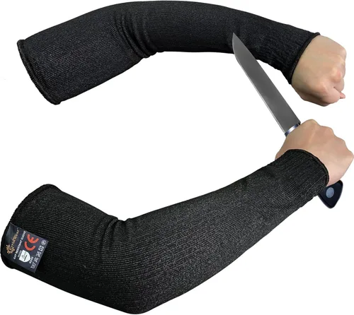 Evridwear Mangas protectoras para brazos resistentes a los cortes, mangas de agricultores para hombres para trabajo, jardinería, agricultura, Negro