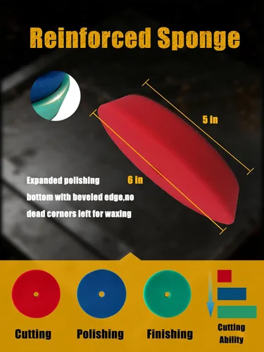 Miniatura 3 de Pulidora de Búfer, Pulidora Orbital Aleatoria de Doble Acción de 5 Pulgadas 8MM con 6 Velocidades Variables 1800-4500 RPM, Kit de Detallado