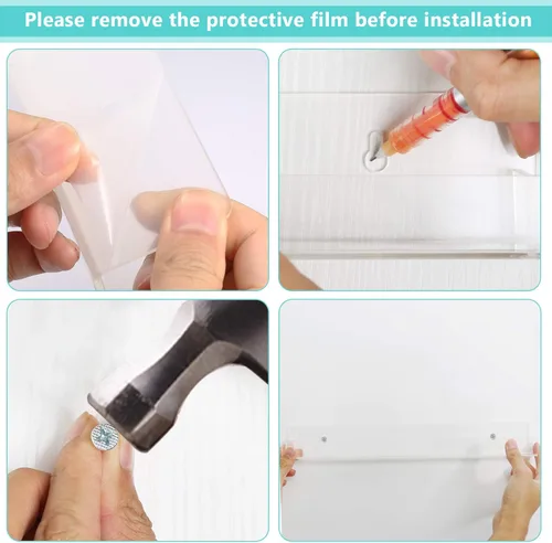 Miniatura 8 de BTremary - Estante para esmaltes de uñas de 15" montado en pared, acrílico, organizador y almacenamiento de pinturas en gel con tapas de extremo