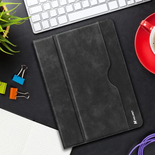 Miniatura 8 de H HOLIMET Funda para iPad de 9ª generación (2021) iPad de 8ª/7ª generación 2020/2019 con soporte para lápices, soporte multiángulo, piel sintética