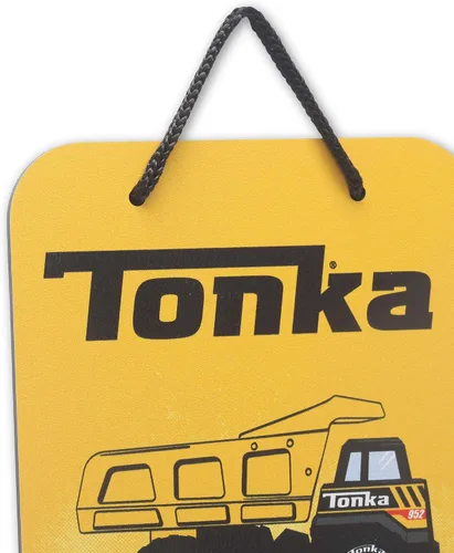 Miniatura 4 de Hasbro Tonka Tough Dump Truck - Letrero de metal para colgar – Divertida decoración de pared Tonka para dormitorio de niños o sala