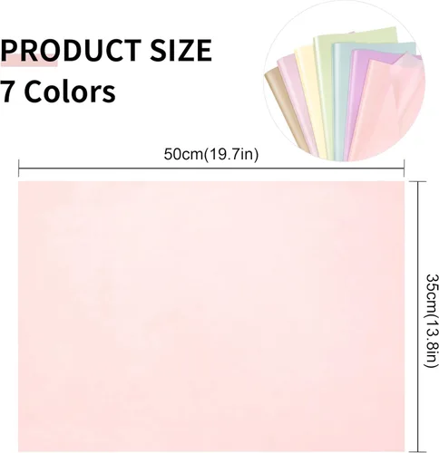 Miniatura 7 de Larcenciel 70 hojas de papel de seda, papel de seda metálico de regalo para bolsas de regalo, envoltura de regalo y embalaje, colorido papel