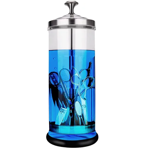 Frasco Esterilizador Desinfectante - Vidrio Duradero para Herramientas de Uñas y Herramientas de Barbería y Peluquería (50 Oz /1500ml)