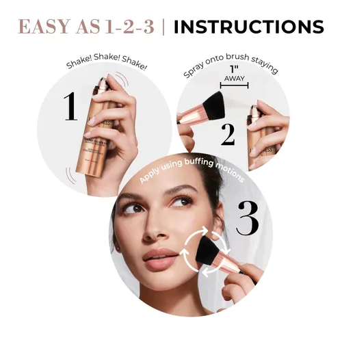 Miniatura 4 de LUMINESS Face Time - Kit de maquillaje todo en uno, incluye paleta facial, base de aerógrafo y brocha de maquillaje, de larga duración, sedoso, 03