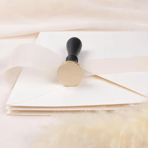 Miniatura 3 de UNIQOOO Sello redondo de cera en blanco de 1 pulgada para invitaciones de boda, cabeza de latón macizo sin grabado, perfecto para invitaciones
