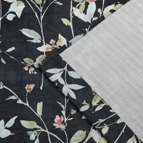 Miniatura 7 de Chyhomenyc Cortinas de mezcla de lino de 63 pulgadas de largo, 2 paneles de cortina con estampado floral filtrante de luz para sala de estar