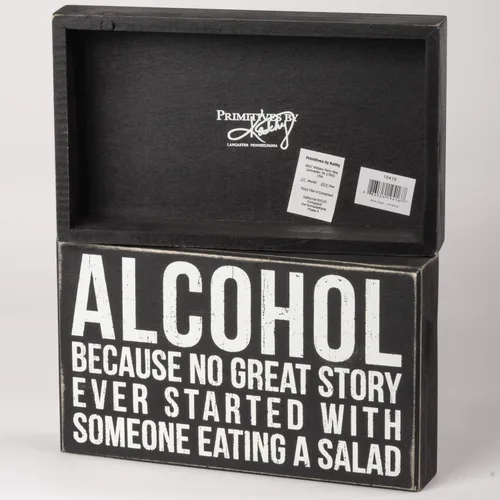 Miniatura 2 de Primitives by Kathy 19416 Classic Box Cartel, 10.0 x 6.0 in, alcohol. Rústico blanco y negro