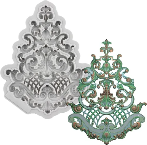 Molde de silicona de estilo barroco para decoración de tartas, moldes de fondant, joyería vintage europea, molde de silicona para decoración de