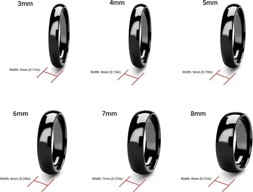 Miniatura 3 de Tioneer Sterling Silver Plain Dome Wedding Band for Men and Women, Made In USA - Custom Text Personalized Ring, 3mm to 8mm Width, Size 4-13