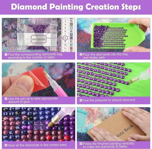 Miniatura 7 de Kits de pintura de diamantes para adultos, pintura de decoración de otoño por números para adultos, kit de bordado de lienzo para manualidades, arte