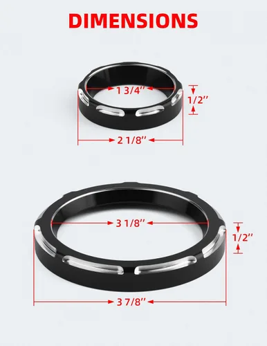 Miniatura 2 de Amazicha Cubiertas de Biseles de Medidor de Explosión de 2", Cubiertas de Velocímetro Tacómetro de 4", Kit de Moldura de Biseles Compatible