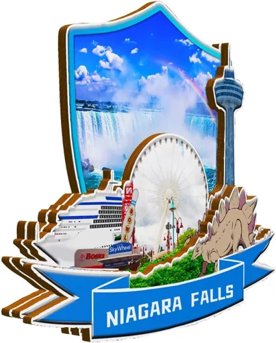 Miniatura 2 de Imán de nevera con imán de las cataratas del Niágara de Canadá, monumentos de madera 3D, recuerdos coleccionables de viaje, decoración hecha a mano