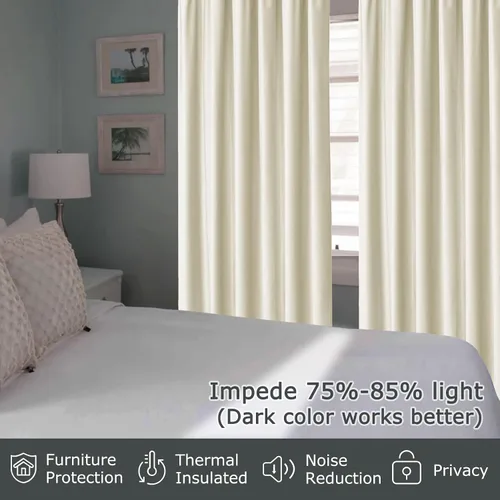 Miniatura 6 de Frelement Cortinas de terciopelo de felpa para sala de estar, dormitorio, cortinas de oscurecimiento de habitación, cortinas con pestaña trasera