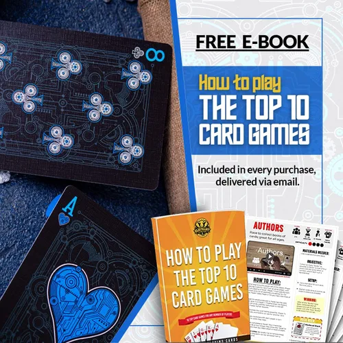 Miniatura 11 de Juego de cartas de Cyberpunk, con e-book gratuito de cartas (idioma español no garantizado), mazo de cartas prémium, cartas de póquer geniales