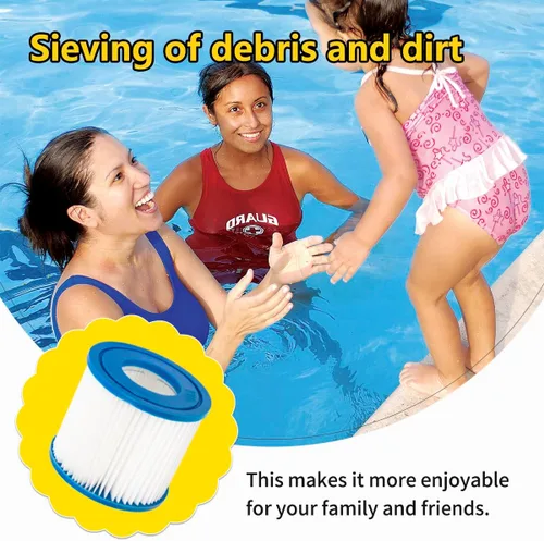Miniatura 3 de WuYan Cartucho de filtro para bombas de repuesto tipo D VII, compatible con cartuchos de filtro Intex tipo D, piscinas termales, paquete de 2