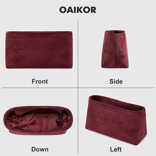 Miniatura 3 de Organizador de bolso para bolsos, organizador de bolsa de terciopelo para bolso, se adapta a LV Carryall PM y más. (PM-terciopelo rojo vino)