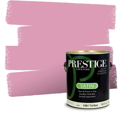 Miniatura 207 de Prestige Paints Pintura exterior e imprimación en uno, 1 galón, plano, coincidencia comparable de Valspar* Amber Rose*