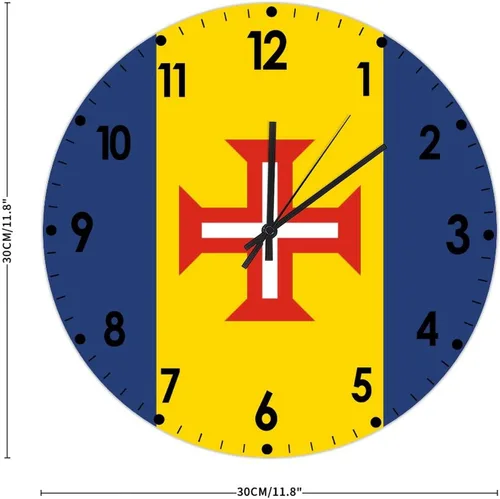 Miniatura 527 de Cheyan Reloj de pared con bandera de Canadá de 12 pulgadas, silencioso, sin tictac, de PVC, funciona con pilas, reloj redondo decorativo, regalo