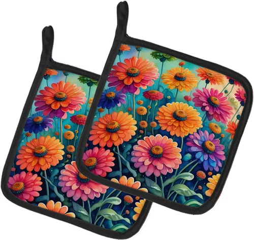 Miniatura 22 de Caroline's Treasures Juego de soportes para ollas de cocina coloridos de Asters, resistentes al calor, almohadillas calientes para cocinar, hornear