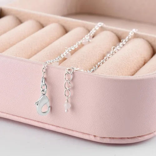 Miniatura 64 de Yanara Tobilleras de piedras preciosas para mujer, piedra natal natural, chapada en plata, joyería hecha a mano en 8.5 + 1.5 pulgadas, cristales