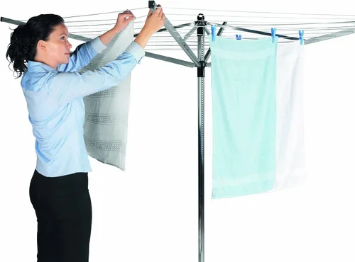 Miniatura 11 de Brabantia Lift-O-Matic Advance - Tendedero de 4 brazos para exteriores (164 pies / Ø 1.97 pulgadas) de altura ajustable, tendedero plegable + estaca