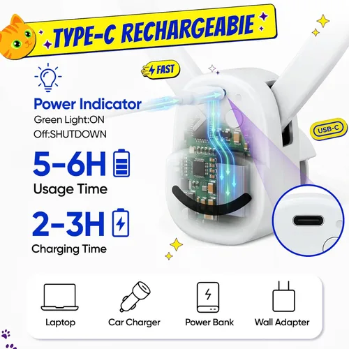 Miniatura 5 de CATPICK Juguetes Interactivos para Gatos de Interior Pájaro Volador Eléctrico Automático Juguete de Pluma y Ratón - Mejor Juguete de Enriquecimiento