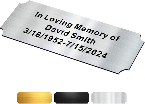 Miniatura 7 de Placas de Nombre Grabadas 1" x 3" Placa de Nombre para Urna Grabada Placas de Trofeo Placas de Nombre para Urnas Placas de Latón Grabadas