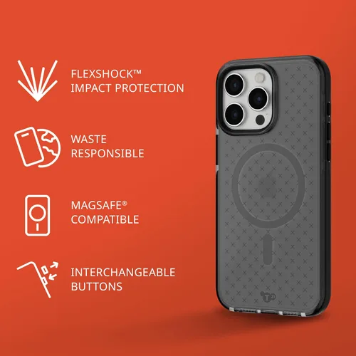 Miniatura 3 de Tech21 Evo Check - Funda para iPhone 15 Pro Max, compatible con MagSafe, funda de protección contra impactos, color ahumado/negro