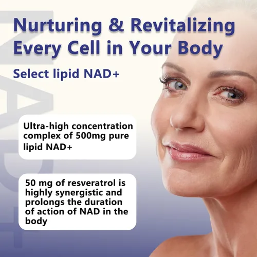 Miniatura 3 de Suplemento liposomal NAD para mujeres, suplemento líquido NAD con resveratrol, antioxidante natural, apoyo al metabolismo energético y salud