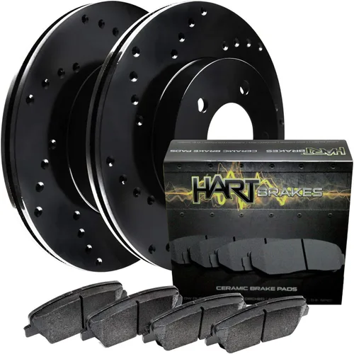 Hart Brakes Kit Frenos y Rotores Traseros | Pastillas de Freno Traseras| Rotores y Pastillas de Freno | Pastillas y Rotores de Freno Cerámicos -