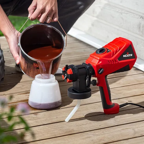 Miniatura 3 de NoCry HVLP Pistola pulverizadora de pintura eléctrica – Pistola de pintura de 40.6 fl oz/min o rociador de manchas con flujo de aire ajustable