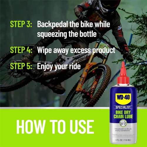 Miniatura 4 de WD-40 Bike - Lubricante para bicicletas de todas las condiciones, limpiador para bicicletas, desengrasante, lubricante seco y húmedo
