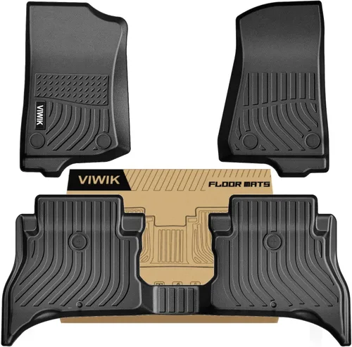 Miniatura 6 de VIWIK Alfombrillas de Piso para Dodge Ram 1500 2019-2024 Crew Cab con Caja de Almacenamiento Bajo el Asiento (NO para Classic), Alfombrillas