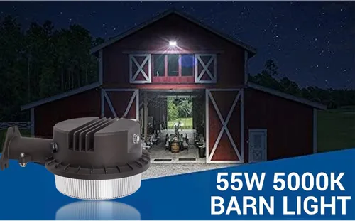 Miniatura 8 de Luz LED de granero del anochecer al amanecer con fotocélula, 55 W, 7500 lúmenes, 5000 K, incandescente de 500 W, reemplazo HID de 200 W, luz de Luz