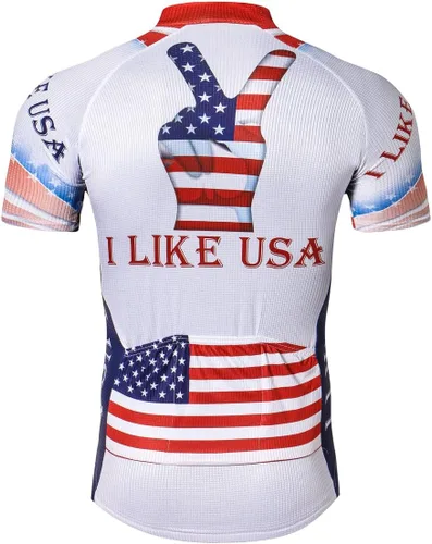 Miniatura 141 de Nuevo Pro cremallera completa hombres ciclismo Jersey manga corta Riding Shirt USA