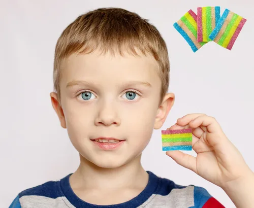 Miniatura 3 de Fruidles Sour Rainbow Belts Bites, caramelos de gomitas multicolores, sin gluten, sin grasa (4.4 libras)