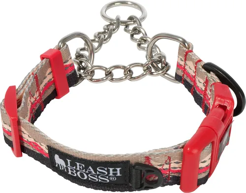 Miniatura 15 de Leash Boss Collar Martingale para perros – Cadena de acero Collar de nailon reflectante para perros grandes, medianos y pequeños Collar de Azul