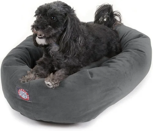 Miniatura 21 de Majestic Pet Cama para Perros Grandes Lavable de 40 Pulgadas, Mueble Ortopédico en Forma de Donut para Perros Grandes, Almohadilla y Alfombra de Gris
