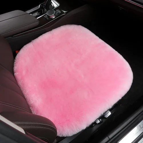 Miniatura 2 de LLB Fundas de asiento acolchadas de piel de oveja genuina para coches, camiones, SUV, protector de asiento cómodo, almohadilla para el asiento