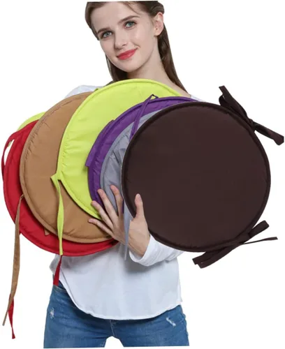 Miniatura 5 de Homoyoyo 2 cojines redondos de oficina para exteriores, cojines de asiento para sillas de comedor, sillas redondas para exteriores, cojines