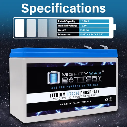 Miniatura 3 de Mighty Max Battery Batería de repuesto de litio de 12V 10AH compatible con Razor Dune Buggy 25143511-2