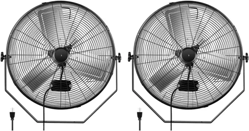 Miniatura 12 de Simple Deluxe Ventilador industrial de montaje en pared de 20 pulgadas, ventilador de metal de 3 velocidades para almacén, invernadero, taller