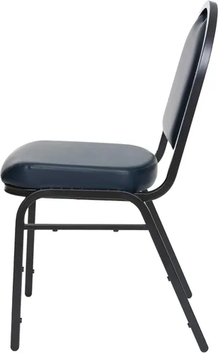 Miniatura 5 de OEF Furnishings OEF9204-BT/2 Silla apilable de grado comercial para banquetes (vinilo azul, marco recubierto de polvo negro, paquete de 2)