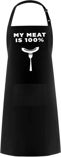 Hyzrz Divertidos delantales ajustables para panadero con bolsillo para cocinero, parrilla, barbacoa, delantal de chef, regalos para el día del Negro