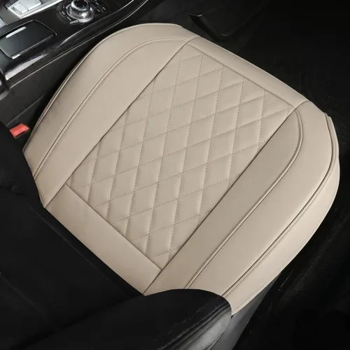 Paquete de 2 fundas de asiento inferiores para automóviles, de piel sintética de lujo, protector de cojín para asientos delanteros, impermeable,