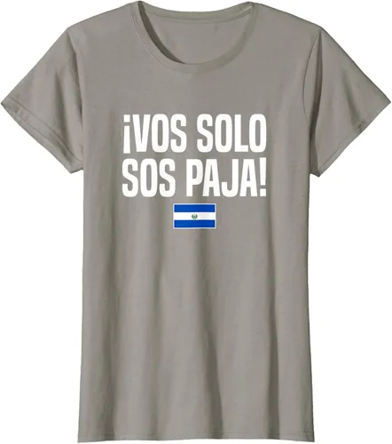 Miniatura 79 de Camiseta Vos Solo Sos Paja Salvadoran Slang Bandera de El Salvador, Negro