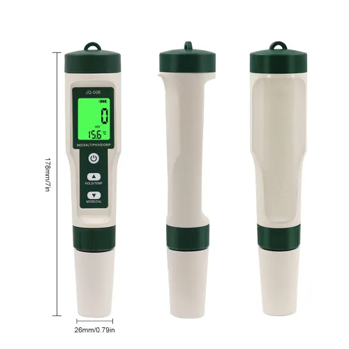 Miniatura 7 de 10 en 1 probador de calidad del agua PH/TDS/sal/SG/ORP/EC/hidrógeno/resistividad/temp/nutrientes multifunción pluma de prueba para piscina acuario