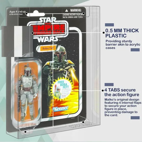 Miniatura 3 de MALKO Estuche protector para figuras de acción cardadas de 3.75 pulgadas Compatible con: Star Wars Marvel G.I Joe Plástico de 0.020 in