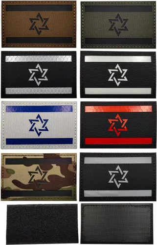 Miniatura 4 de Parche de bandera de Israel reflectante infrarrojo infrarrojo israelí, bandera de país israelí, combate, bolsa judía, uniforme militar, emblema