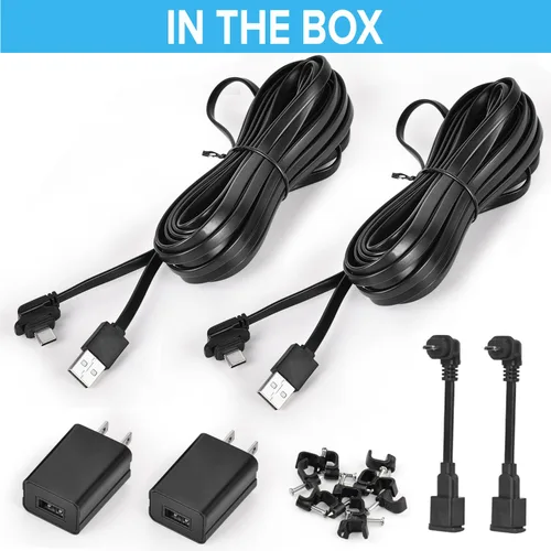 Miniatura 7 de 2 paquetes de 25 pies/7.5m Adaptador de alimentación para Blink Outdoor 4 (4ª generación) y (3ª generación) & Blink XT2/XT, Cable de extensión plano